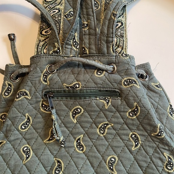 Olive Green/White Paisley Quilted Vera
Bradley Inspired Backpack - Picture 6 of 16